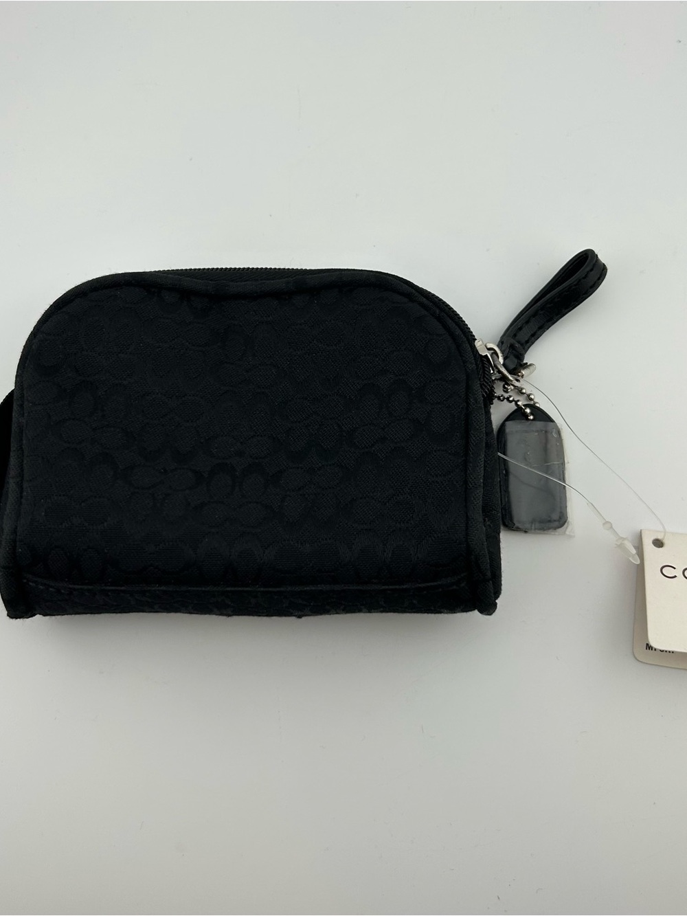 NWT Coach Mini Sig Black Zip Cosmetic Pouch Canvas Leatherware Style 2310 - Picture 9 of 16